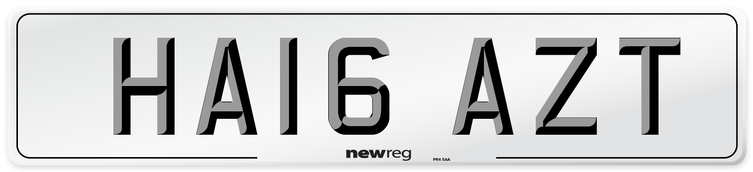 HA16 AZT Number Plate from New Reg